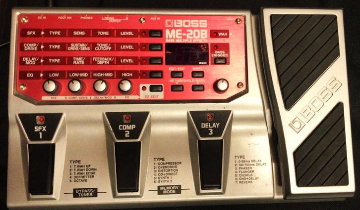 Boss ME-20B Bass Multi-effect+voeding, Muziek en Instrumenten, Effecten, Chorus, Reverb, Volume, Compressor, Multi-effect, Ophalen of Verzenden