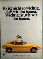 Advertentie Opel GT geel, Verzamelen, Verzenden, Zo goed als nieuw, Motoren