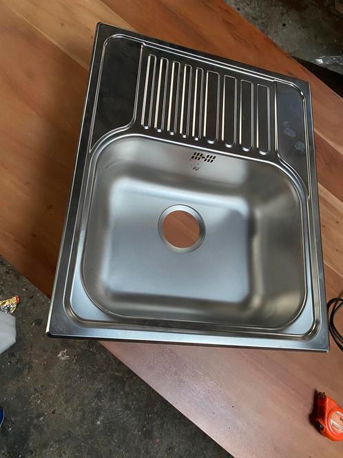Wasbak blanco nieuw 50x60 inkl aansluit set, Huis en Inrichting, Keuken | Keukenelementen, Nieuw, Minder dan 100 cm, 25 tot 50 cm