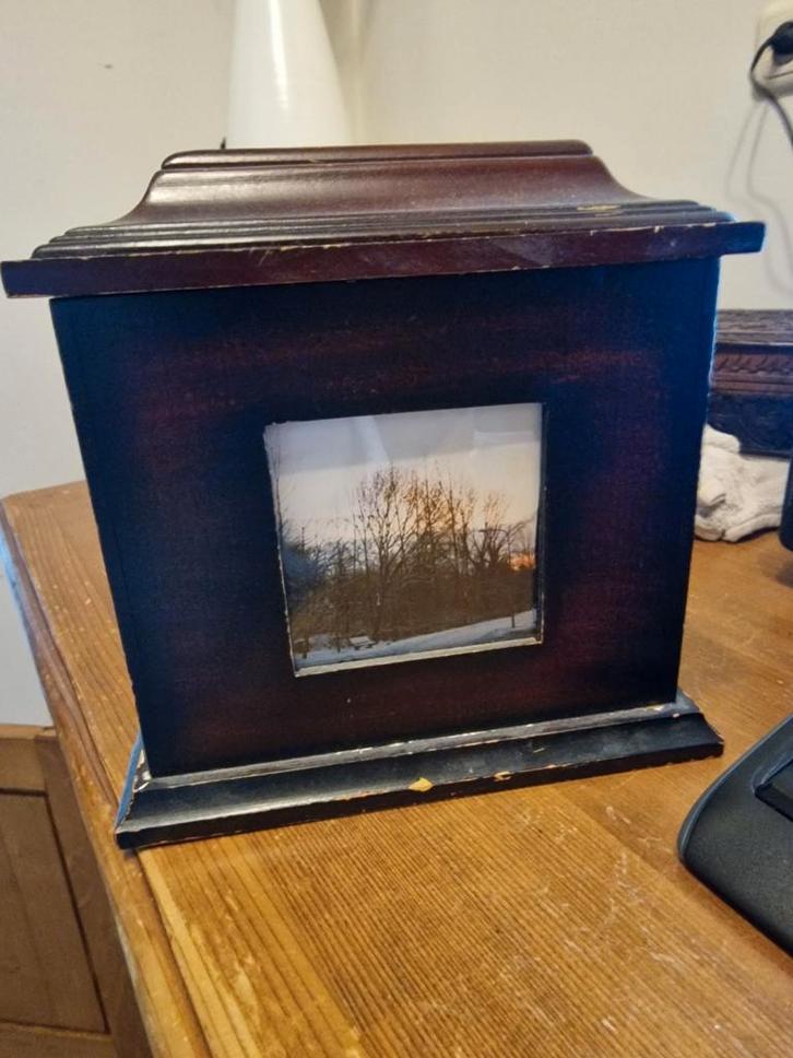 Antieke Foto Box met Mappen -, Antiek en Kunst, Antiek | Woonaccessoires, Ophalen of Verzenden