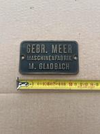 Oude Gebr. Meer Maschinenfabrik Plaat, Ophalen of Verzenden