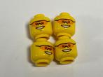 Partij Lego 4x nieuwe geel hoofd met oranje zonnebril, Nieuw, Ophalen of Verzenden, Lego, Losse stenen