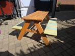 Kinder picknick bankje tafel, Tuin en Terras, Kinderpicknicktafel, Gebruikt, Ophalen of Verzenden, Rechthoekig