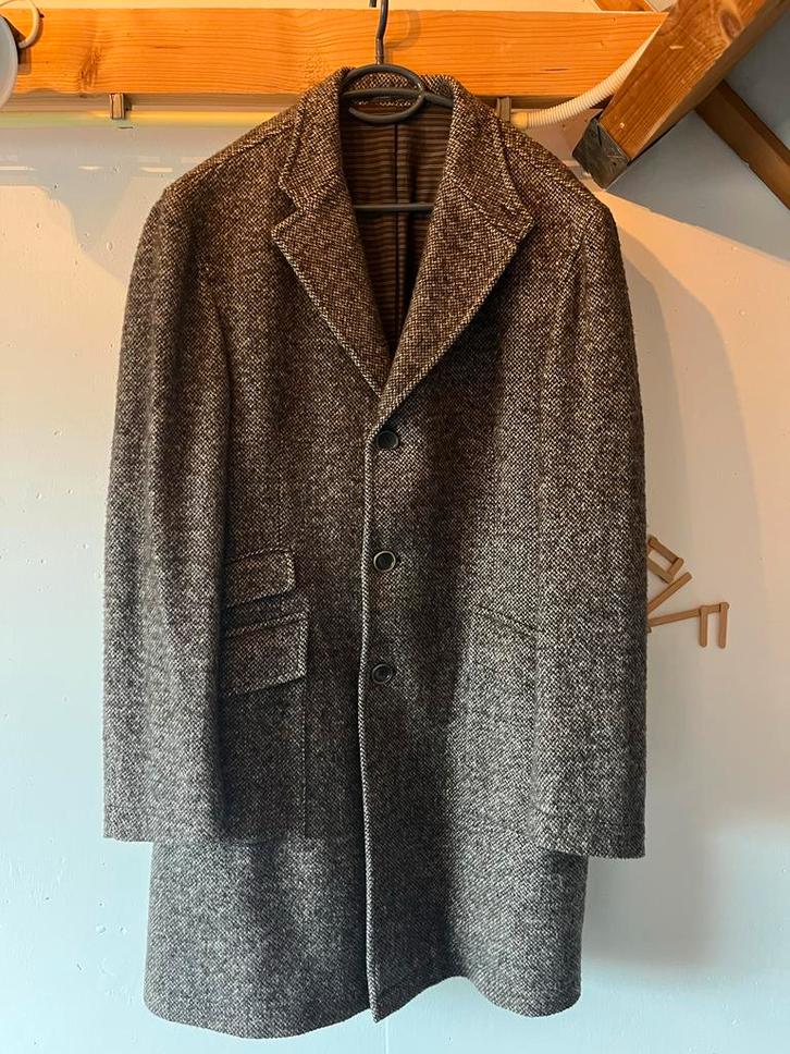 Park House wollen overjas XL - Italiaans design, Kleding | Heren, Jassen | Winter, Zo goed als nieuw, Maat 56/58 (XL), Bruin, Ophalen