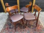 Louis van Teeffelen - webe stoelen retro vintage jaren 60s, Huis en Inrichting, Stoelen, Bruin, Verzenden, Zo goed als nieuw, Vier