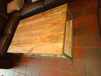 Mangohouten Salontafel Industrieel, Huis en Inrichting, Tafels | Salontafels, Ophalen, Gebruikt, 50 tot 100 cm, Vierkant