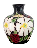 Nieuw, Diga by Colmore, vaas FLOWERS, emaille, 33x33x39cm, Huis en Inrichting, Woonaccessoires | Vazen, Overige materialen, Zwart