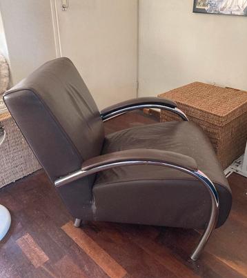 Molinari leren fauteuil, lijkt op Leolux / Italiaans design beschikbaar voor biedingen