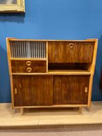 Vintage highboard jaren 60, Glas, Minder dan 100 cm, 25 tot 50 cm, Minder dan 150 cm