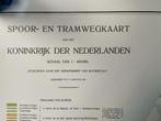 Spoor- en tramwegkaart van het Koninkrijk der Nederlanden, Rechthoekig Staand, Deurposter of groter, Ophalen of Verzenden, Zo goed als nieuw
