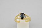 14 karaat gouden ring met Diamant + Saffier 2182-G, 18 tot 19, Eu, Gebruikt, Eu