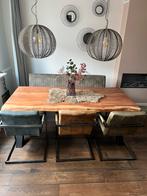 Eettafel met bankje en 3 stoelen ., Vijf personen of meer, 150 tot 200 cm, Rechthoekig, 50 tot 100 cm