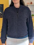 Langerchen wollen bomber jas - Tussenseizoen, Kleding | Dames, Blauw, Ophalen of Verzenden, Maat 36 (S), Langerchen