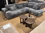 Hoekbank Suburra Grijs ribstof 330x225 Direct/Leverbaar