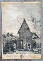 Ets J.Ph. Le Bas (naar Teniers) Les 2 Amis - 18e eeuw, Antiek en Kunst, Ophalen of Verzenden