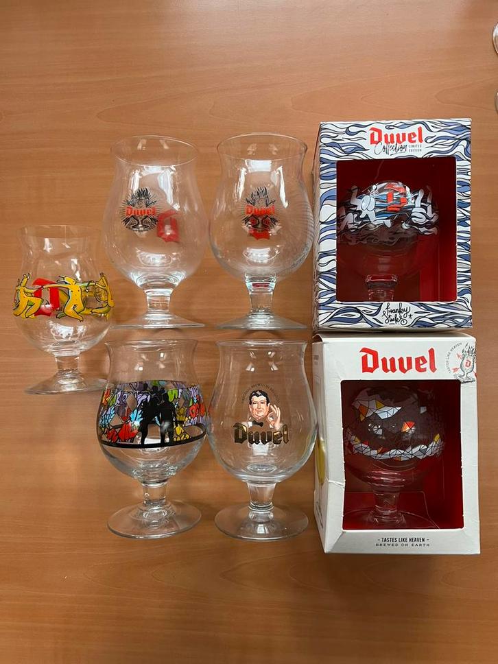 Verzameling 7x Duvel Bierglazen Bierglas Bier Glazen Glas, Verzamelen, Glas en Borrelglaasjes, Zo goed als nieuw, Bierglas, Ophalen of Verzenden