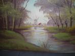 oud schilderij, olieverf opdoek. 80 x 40, Ophalen of Verzenden