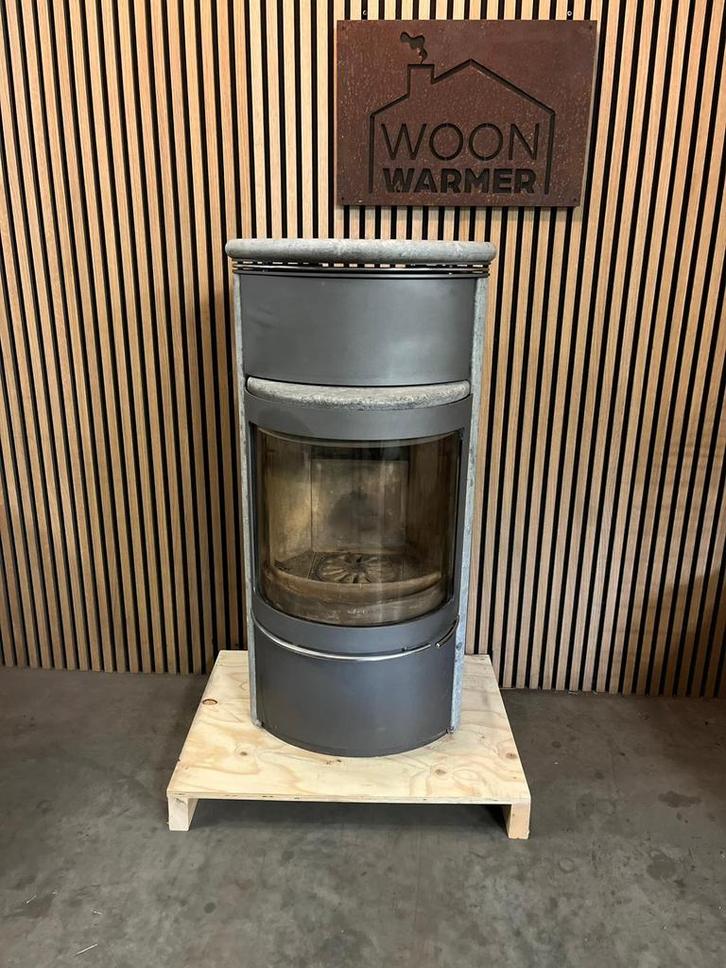 25126 Speksteenkachel Scan 7kw, Huis en Inrichting, Kachels, Gebruikt, Vrijstaand, Houtkachel, Hout, Ophalen