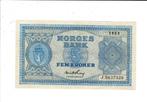 Noorwegen, 5 kroner 1953 - aUNC, Verzenden, Overige landen