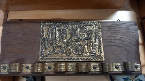 Vintage pijpenrek Koperen Reliëf opa roken, Antiek en Kunst, Antiek | Woonaccessoires, Ophalen of Verzenden