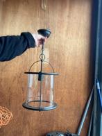 Hanglamp met glas, Huis en Inrichting, Lampen | Hanglampen, Ophalen of Verzenden, Metaal, Zo goed als nieuw