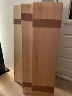Ikea massief hout planken en bijbehorende GRANHULT beugels, Doe-het-zelf en Verbouw, Ophalen, Gebruikt, Minder dan 25 mm, Plank