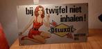Blikken plaat bij twijfel niet inhalen deluxoil, Ophalen of Verzenden, Gebruikt, Reclamebord