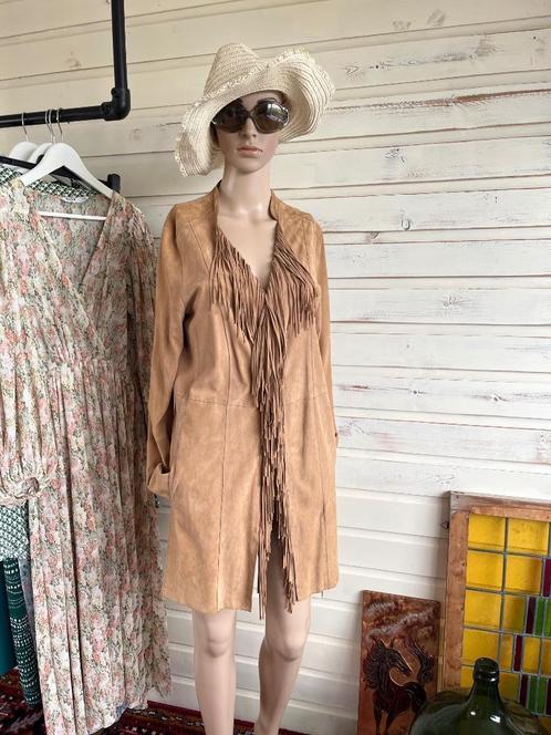 Ibiza suède franjes beige supergaaf jasje maat 38, Kleding | Dames, Jasjes, Kostuums en Pakken, Gedragen, Jasje, Maat 36 (S), Beige