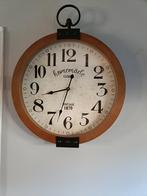 Vintage Houten Wandklok - Homemade Clock 1879, Ophalen, Zo goed als nieuw, Analoog, Wandklok