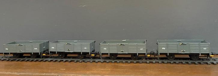 Harry Kaffa/Cw Modelbouw 4 stuks messing RTM bakwagens, Hobby en Vrije tijd, Modeltreinen | H0, Nieuw, Wagon, Gelijkstroom, Overige merken