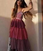 ZARA Jurk XS Volant bandjes V-HALS - NIEUW lang met laagjes, Kleding | Dames, Zara, Nieuw, Ophalen of Verzenden, H