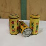 Blik set Beschuit origineel Verkade metaal geel SET PRIJS, Verzamelen, Ophalen of Verzenden, Gebruikt, Beschuit, Verkade