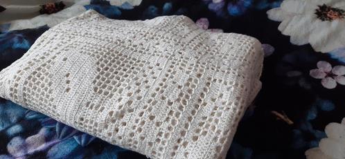 Mooie handgehaakte sprei zuiver katoen, Huis en Inrichting, Woonaccessoires | Plaids en Woondekens, Gebruikt, Ophalen of Verzenden