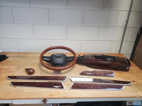 Audi A6 4f 2004 - 2011 houten inleg compleet met stuur €300, Auto-onderdelen, Besturing, Audi, Gebruikt, Ophalen of Verzenden