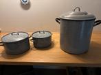 Oude Emaille Pannen en Weckpan met Deksel, Ophalen, Gebruikt