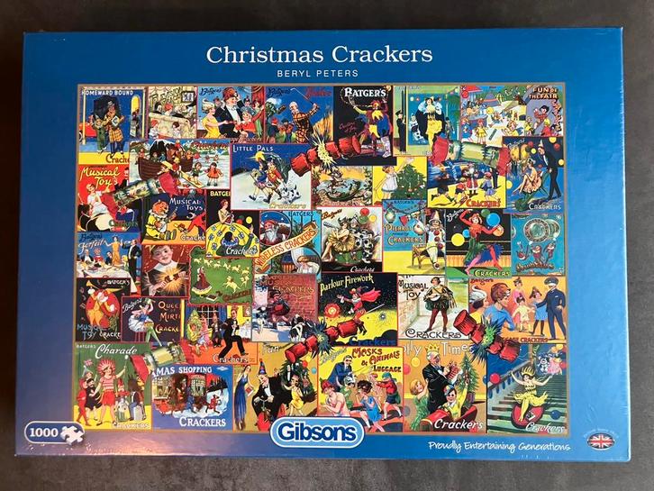 Kerstpuzzel Gibsons Christmas Crackers 1.000 stukjes NIEUW, Hobby en Vrije tijd, Denksport en Puzzels, Nieuw, Legpuzzel, 500 t/m 1500 stukjes