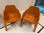 Gratis Af te Halen Vervoort 2 Oranje Plastic Tuinstoelen, Ophalen of Verzenden, Gebruikt, Plastic, Stapelbaar