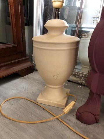 Vintage Tafellamp - Beige Keramiek beschikbaar voor biedingen