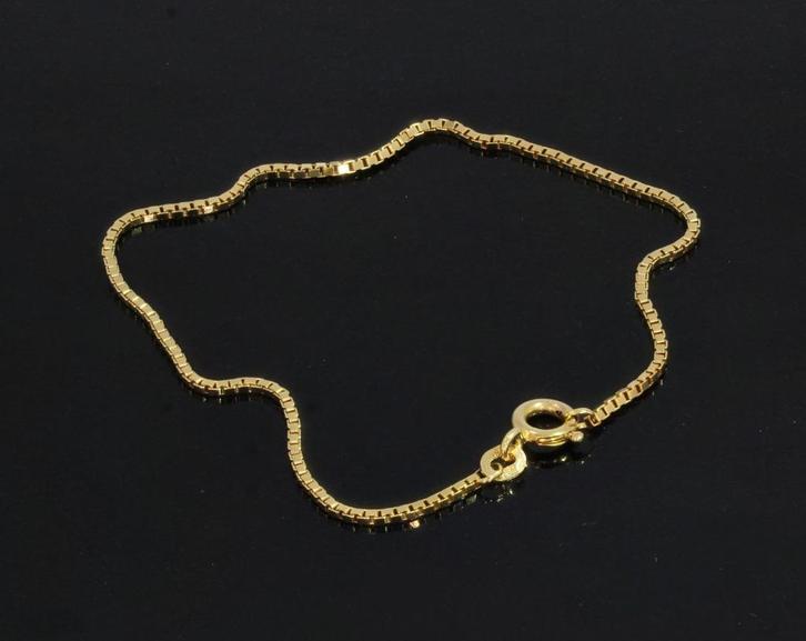 Venetiaanse 14k gouden dames schakel armband 18cm, Sieraden, Tassen en Uiterlijk, Armbanden, Zo goed als nieuw, Goud, Goud, Met edelsteen