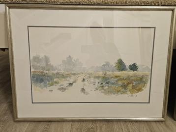 Aquarel met landschap Anton Maas (1 van set) beschikbaar voor biedingen