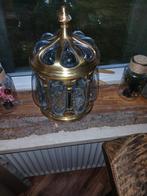 bronzen pot met geblazen glas, Huis en Inrichting, Woonaccessoires | Kandelaars en Kaarsen, Ophalen, Overige kleuren, Brons of Koper