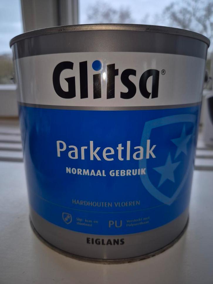 Glitsa Parketlak PU Eiglans -  15 Blikken, Doe-het-zelf en Verbouw, Verf, Beits en Lak, Nieuw, Ophalen