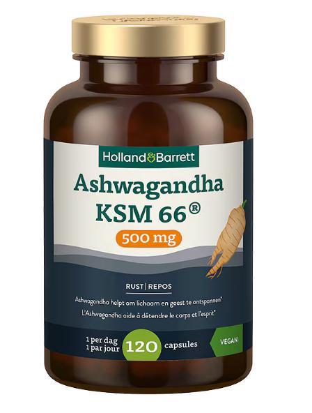 Holland & Barrett Ashwagandha KSM 66 500mg - 120 capsules, Sport en Fitness, Gezondheidsproducten en Wellness, Nieuw, Overige typen