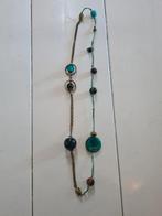 Koper kleurige ketting met zwart en zeegroen kralen, Ophalen of Verzenden, Zo goed als nieuw