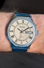 39mm jumbo vintage Slava horloge, Ophalen of Verzenden, Zo goed als nieuw, Leer, Overige merken
