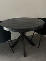 Zwarte ronde eettafel, Ophalen, Zo goed als nieuw, Rond, 100 tot 150 cm