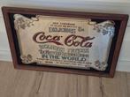 Coca Cola Spiegel met Houten Lijst, Ophalen of Verzenden, Rechthoekig, Minder dan 50 cm, Minder dan 100 cm