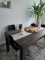 Mooie Rechthoekige Eettafel samen met 4 stoelen, Kunststof, Gebruikt, Vijf personen of meer, 150 tot 200 cm