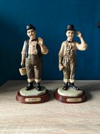Laurel & Hardy beeldenset op houten voet, Antiek en Kunst, Ophalen of Verzenden