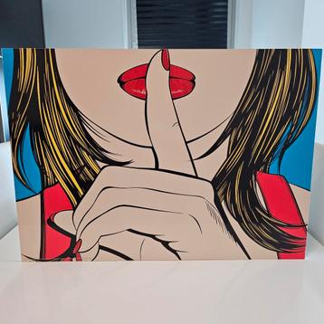 Pop Art Schilderij - Shhh! beschikbaar voor biedingen